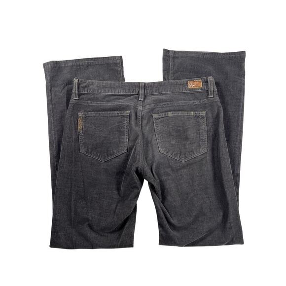 Paige Laurel Canyon Charcoal Gray Low Rise Flare Corduroy Jeans Pants Size 30 - Picture 3 of 11